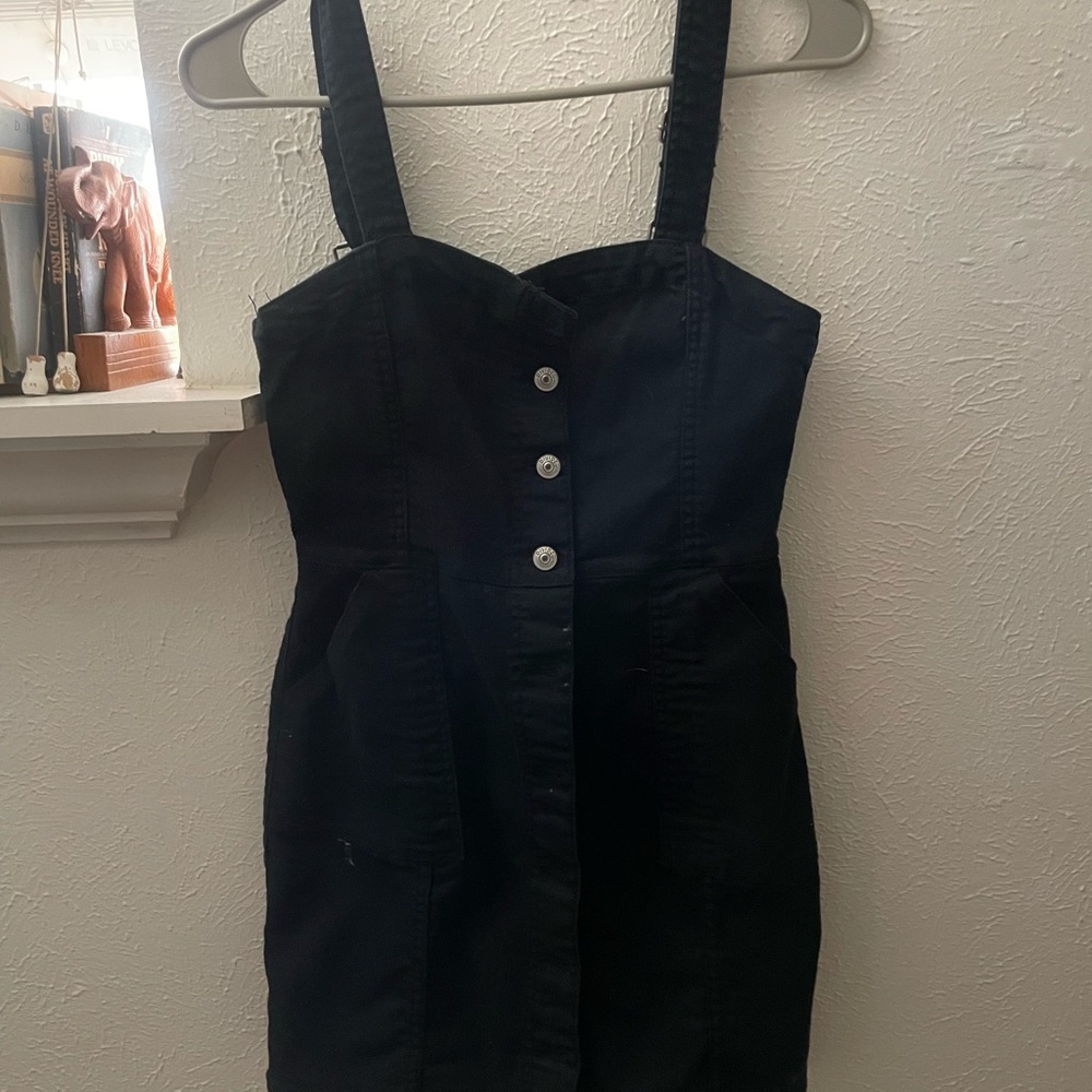Divided Black Sheath Mini Dress Sweetheart Neckline